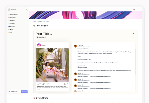 Social listening dashboard
